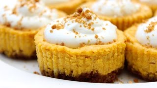 HOW TO MAKE MINI PUMPKIN CHEESECAKES [upl. by Darnoc465]