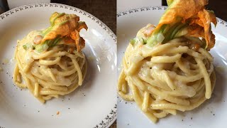 PASTA CON FIORI DI ZUCCA E CREMA DI PARMIGIANO  ESTIVA CREMOSA E DELICATA [upl. by Ahsenac]