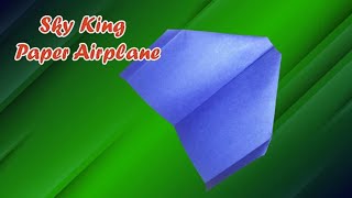 Sky King Paper Airplane  Paper Airplane  shortsyoutube shorts origami 099 [upl. by Aihsei414]