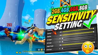 Best Sensitivity Setting For Headshot⚙️ 2GB  3GB  4GB  6GB  8GB  12GB RAM  FREE FIRE [upl. by Corenda186]