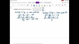 72 Systems of Linear Equations in Three Variables MAC1105 Online [upl. by Ynnelg]