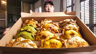 Trying 12 different Empanadas [upl. by Dnomaj324]