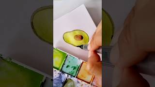 Aguacate con acuarela acuarela watercolour watercolorpainting watercolorart acuarelas [upl. by Cirala]