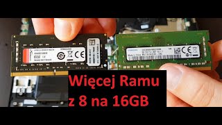 Laptop Lenovo  wymiana pamięci Ram z 8 na 16GB Chromy Rendery i dwie różne pamięci [upl. by Ohs]