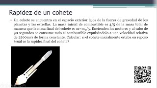 PROPULSION A CHORRO EJERCICIOS RESUELTOS N°2 calcular la velocidad de un cohete espacial [upl. by Mandy]