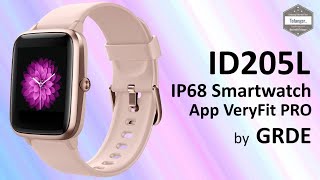 ID205L Smartwatch  H205L  GRDE ID205L  Montre connectée IP68  App Veryfit Pro  Unboxing [upl. by Catto98]