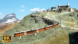 Gornergrat Bahn Zermatt The Most Scenic Train Ride in Switzerland 8K [upl. by Assen]