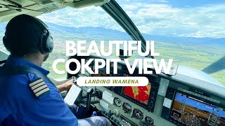 Beautiful Cockpit View  Capt Noor landing Wamena Airport [upl. by Laroy]