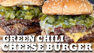 Green Chili Cheese Burger on the griddle [upl. by Obeng]