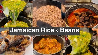 How to Prepare Jamaican Rice amp Peas Ghana Style  okra Stew Multiple Food [upl. by Ahsilef]