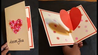 Pop Up Card Heart ❤ LOVELY Pop Up Card Tutorial ❤ Valentines Day Heart Popup Card [upl. by Airehc193]