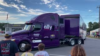 Darlington Southern 500 Hauler Parade arriving at Speedway [upl. by Nnarual417]