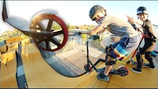 BIG WHEEL SCOOTER vs MEGA RAMP [upl. by Nnalorac]