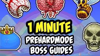 1 MINUTE BEGINNER TIPS for Prehardmode Bosses in Terraria 14 [upl. by Dowlen46]