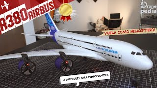 Avión de RC A380 Airbus con 4 motores y estabilizador de vuelo ¡WOW DRONEPEDIA [upl. by Catto]