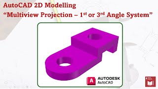 AutoCAD 2D Modelling  Multiview Projection 3rd Angle Projection [upl. by Brink307]