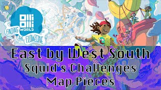 OlliOlli World Finding The Flowzone DLC  East by West South Squids Challenges  Map Pieces [upl. by Aidul688]