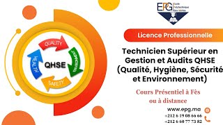 Diplôme Licence Professionnelle en Management QHSE Qualité Hygiène Sécurité et Environnement [upl. by Anedal]