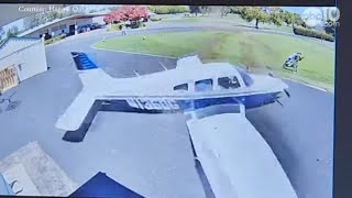 Video Plane crash lands at Sacramento golf course narrowly missing golfer [upl. by Otineb]