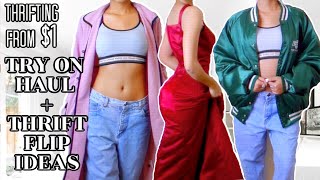 Come Thrift with me  Try on Haul  Thrift Flip DIY Ideas amp Inspo [upl. by Mareld525]