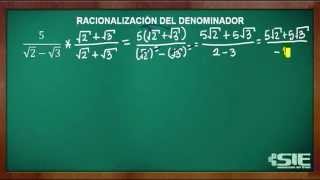 Racionalización Del Denominador Binomio Ejemplo 2 [upl. by Dovev407]