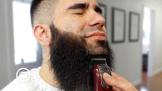 Man Shaves off Giant Beard to Mutton Chops [upl. by Irehj838]