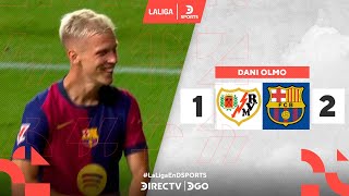 ¡DANI OLMO ANOTA EN SU DEBUT CON BARCELONA Los Culés dan vuelta el resultado ante RAYO [upl. by Clerc]