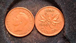 1945 amp 1946 One Cent Coin Of Canada [upl. by Notwal]