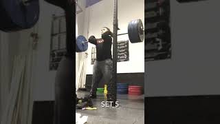 Front squat Smolov base mesocycle day 7 340 lbs 7x5 [upl. by Myrwyn808]