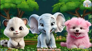 Cute Little Farm Animal Sounds Elephants Dogs Cats  Music For Relax [upl. by Deenya846]