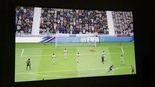 Fifa 19 with Viewsonic PX747 4k projector with 98quot gray projector screen [upl. by Noired]