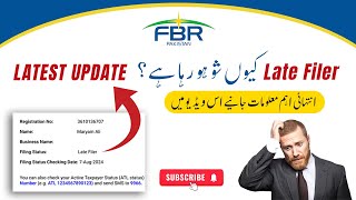 Late Filer Show in NTN  NTN me late filer kyu show ho raha hai  FBR Tax Consultant [upl. by Ellenohs]