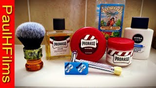 Merkur Progress  Setting 10  Proraso Shaving Soap Sandalwood Red [upl. by Nnylimaj388]