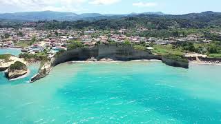 Corfu Greece Peroulades Apotripiti Beach Aerial View  4K Drone ASMR [upl. by Aleemaj]