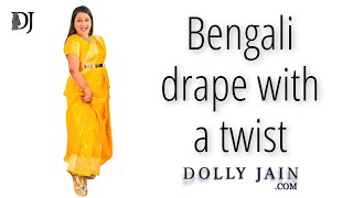 Bengali drape with a modern twist  Dolly Jain Saree Draping [upl. by Kokaras326]