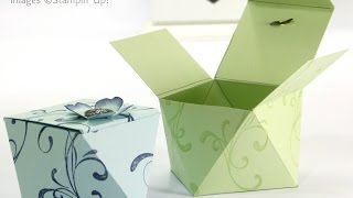 Faceted Gift Box Tutorial using Stampin Up Everything Eleanor [upl. by Harat]