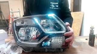 installazione lampade led H7 e H1 su Dacia Duster [upl. by Treble964]