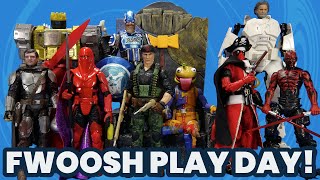 Fwoosh Play Day Customs 3D Prints Third Party and Official Items for a 6inch Display 051321 [upl. by Ahsit]