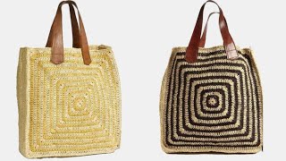 How to Crochet a Stylish Raffia Summer Bag [upl. by Orestes]