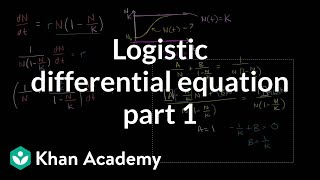 Solving the logistic differential equation part 1  Khan Academy [upl. by Acirej]