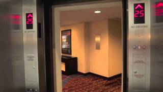 Schindler Miconic 10 Traction Elevators  New York Marriott Marquis  New York NY Low Rise [upl. by Noremak166]