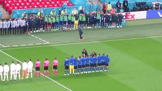 Italy National Anthem vs Spain EURO 2020  quotIl Canto degli Italianiquot [upl. by Ancier]