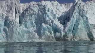 Glacier calving in Lilliehookbreen Svalbard Norway [upl. by Yatnuahs]