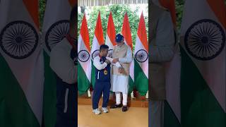 PM Modis heartfelt gesture with Paralympian Navdeep Singh  shorts [upl. by Aihsined770]