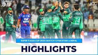 Super11 Asia Cup 2023  Match 1 Pakistan VS Nepal Highlights [upl. by Nylirret]