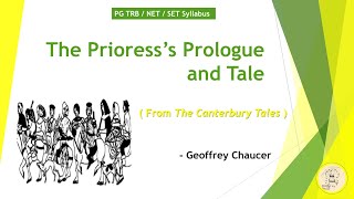 The Prioresss Prologue and Tale  The Canterbury Tales  Geoffrey Chaucer  PG TRB NET SET Tamil [upl. by Hagan]