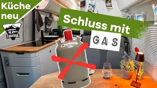 Induktionsherd im Wohnmobil  mit Küchenumbau gasfrei im Camper [upl. by Pedrick510]