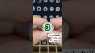 Natural Chrome Diopside 218cts Untreated Russia  Ket  ID CARD LAB  Ring Silver Microsetting 18 [upl. by Stew]