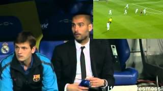 Guardiola amp Vilanovas reaction to Messis solo goal against Real Madrid in Santiago Bernabéu  HD [upl. by Axel750]