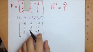 حساب معكوس المصفوفة 3x3  الانفرس  Inverse of a Matrix [upl. by Rozina]